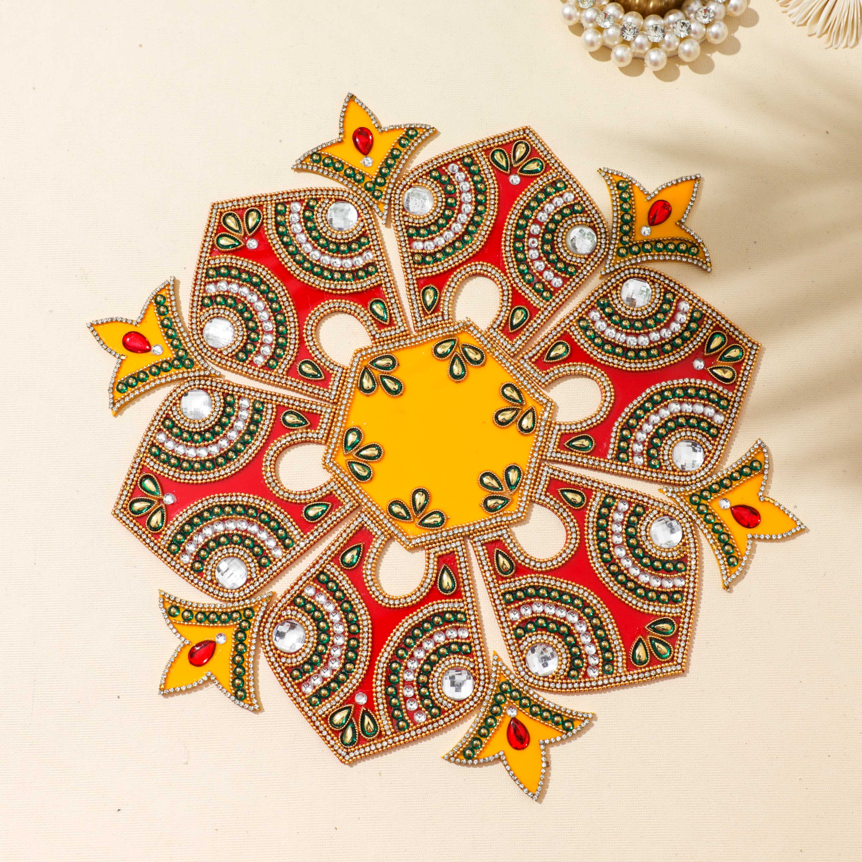 Kundan Work Rangoli for Home Decor